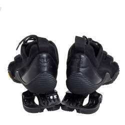 Pre Owned Balenciaga Black Knit Fabric And Leather X Vibram Toe Lace-up Low Top Sneakers Size 43