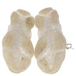 مملوكة مسبقًا Balenciaga White/Grey Leather And Mesh Triple S Sneakers Size 43