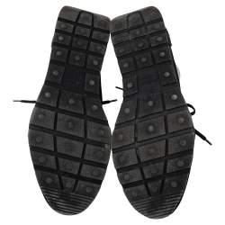 مملوكة مسبقًا Balenciaga Black Suede, Mesh And Leather Race Runner Sneakers Size 43