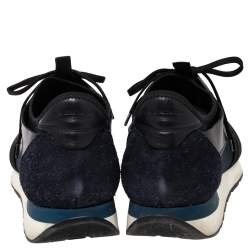 مملوكة مسبقًا Balenciaga Black Suede, Mesh And Leather Race Runner Sneakers Size 43