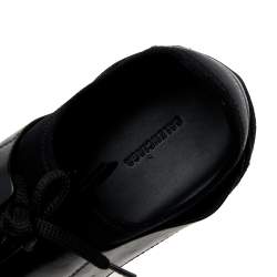 Pre Owned Balenciaga Black Mesh And Leather Race Runner Low Top Sneakers Size 41