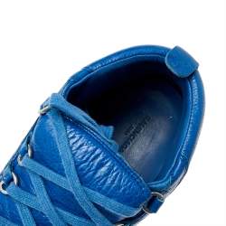 Pre Owned Balenciaga Blue Leather High Top Sneakers Size 43
