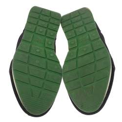 مملوكة مسبقًا Balenciaga Black Mesh And Leather Race Runner Low Top Sneakers Size 42