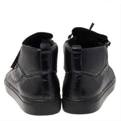 Pre Owned Balenciaga Black Leather Arena High Top Sneakers Size 44