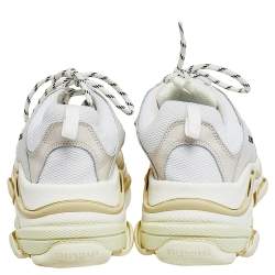 مملوكة مسبقًا حذاء رياضي بالنسياغا تريبل إس جلد وشبك متعدد الألوان عنق منخفض مقاس 44 