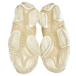 مملوكة مسبقًا حذاء رياضي بالنسياغا تريبل إس جلد وشبك متعدد الألوان عنق منخفض مقاس 44 