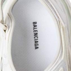 Balenciaga White Leather Rubber Track Sandals Size 41