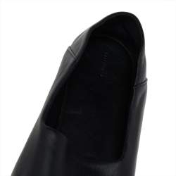 Pre Owned Balenciaga Black Leather BB Slip On Loafers Size 45