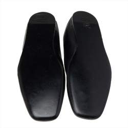 Pre Owned Balenciaga Black Leather BB Slip On Loafers Size 45