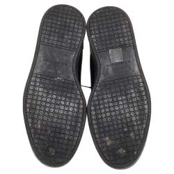 Pre Owned ح ذاء رياضي بالنسياغا جلد أسود مرتفع من أعلى مقاس 42