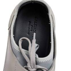 مملوكة مسبقًا حذاء رياضي بالنسياغا رايس رونر قماش تريكو وسويدي وجلد رصاصي عنق منخفض مقاس 42 