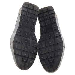 مملوكة مسبقًا حذاء رياضي بالنسياغا رايس رونر قماش تريكو وسويدي وجلد رصاصي عنق منخفض مقاس 42 