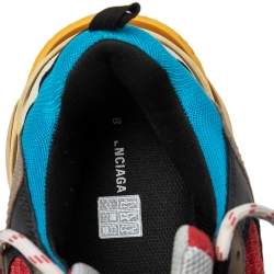 Pre Owned حذاء رياضي بالنسياغا تريبل إس جلد ونوبوك وشبك متعدد الألوان بنعل سميك مقاس 41