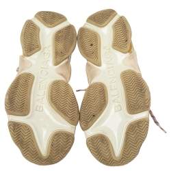 Pre Owned حذاء رياضي بالنسياغا تريبل إس جلد ونوبوك وشبك متعدد الألوان بنعل سميك مقاس 41