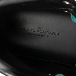 Pre Owned حذاء رياضي بالنسياغا جلد لامع وجلد متعدد الألوان بعنق مرتفع مقاس 41