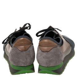 مملوكة مسبقًا حذاء رياضي بالنسياغا ريس رانر جلد وشبك متعدد الألوان بعنق منخفض مقاس 41