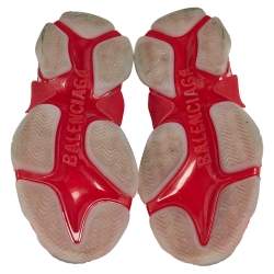 مملوكة مسبقًا حذاء رياضي بالنسياغا تريبل إس شبك وجلد رصاصي / أحمر بعنق منخفض مقاس 41