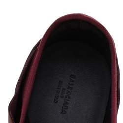 مملوكة مسبقًا Balenciaga Burgundy Leather And Knit Fabric Race Runner Low Top Sneakers Size 41