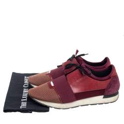 Pre Owned Balenciaga  Multicolor Mesh And Leather Race Runner Low Top Sneakers Size 45