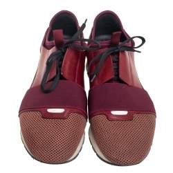 Pre Owned Balenciaga  Multicolor Mesh And Leather Race Runner Low Top Sneakers Size 45