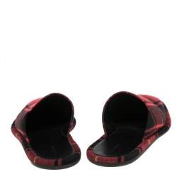 Balenciaga Red-Black Fabric Mules Size 43