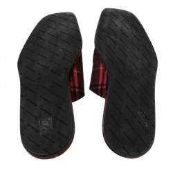 Balenciaga Red-Black Fabric Mules Size 43