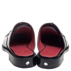 Pre Owned Balenciaga Black Leather  Lace Up Slip On Mules Sandals Size 43