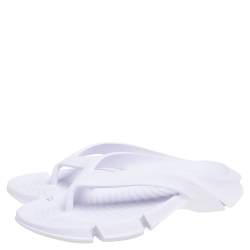 Pre Owned Balenciaga White Rubber Thong  Slippers Size 43
