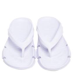 Pre Owned Balenciaga White Rubber Thong  Slippers Size 43
