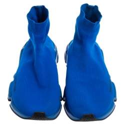 مملوكة مسبقًا Balenciaga Blue Knit Fabric Speed Sneakers Size 43