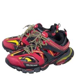 Pre Owned Balenciaga Multicolor Leather and Mesh Track 2 Trainer Sneakers Size 43