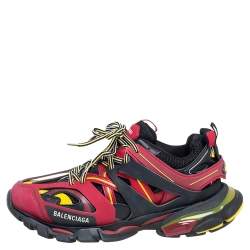 Pre Owned Balenciaga Multicolor Leather and Mesh Track 2 Trainer Sneakers Size 43