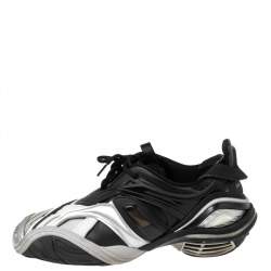 Pre Owned Balenciaga Black/Grey Leather And Rubber Tyrex 2020 Sneakers Size 43