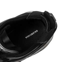 Pre Owned Balenciaga Black/Grey Leather And Rubber Tyrex 2020 Sneakers Size 43