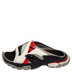 Pre Owned Balenciaga Multicolor Rubber And Fabric Truck Slide Sandals Size 44
