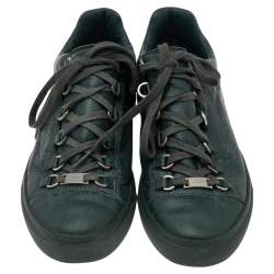 حذاء رياضي بالنسياغا أرينا جلد أخضر داكن بعنق منخفض مقاس 39
