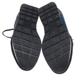 مملوكة مسبقًا Balenciaga Navy Blue/Black Leather and Mesh Race Runner Sneakers Size 43