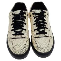 مملوكة مسبقًا حذاء رياضي بالنسياغا جلد مشقق كريمي مقاس 43