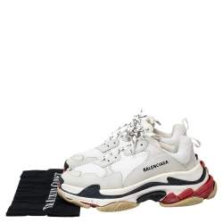 Pre Owned Balenciaga Multicolor Mesh And Leather Triple S Platform Sneakers Size 41