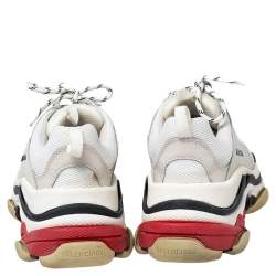 Pre Owned Balenciaga Multicolor Mesh And Leather Triple S Platform Sneakers Size 41