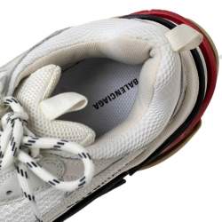 Pre Owned Balenciaga Multicolor Mesh And Leather Triple S Platform Sneakers Size 41