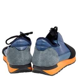 Pre Owned Balenciaga Multicolor Leather And Mesh Race Runner Sneakers Size 44