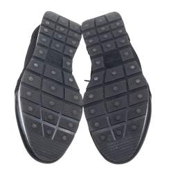 Pre Owned حذاء رياضي بالنسياغا ريس رانر سويدي وشبكة وجلد أسود بعنق منخفض مقاس 44