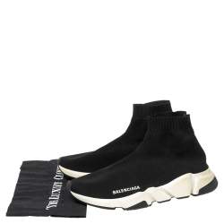 Pre Owned حذاء رياضي بالنسياغا سبيد قماش تريكو أسود عنق مرتفع مقاس 41