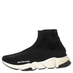 Pre Owned حذاء رياضي بالنسياغا سبيد قماش تريكو أسود عنق مرتفع مقاس 41