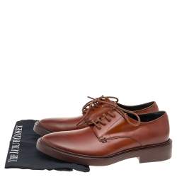 Pre Owned Balenciaga Brown Leather Lace Up Derby Size 40