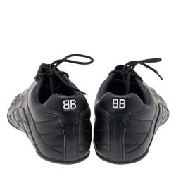 Pre Owned حذاء رياضي بالنسياغا زين جلد مبطن أسود منخفض من أعلى مقاس 44