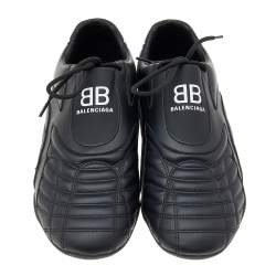 Pre Owned حذاء رياضي بالنسياغا زين جلد مبطن أسود منخفض من أعلى مقاس 44