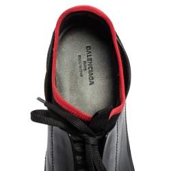 Pre Owned حذاء بالنسياغا رايس رونر جلد وشبك أسود منخفض من أعلى مقاس 45