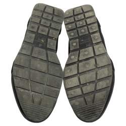 Pre Owned حذاء بالنسياغا رايس رونر جلد وشبك أسود منخفض من أعلى مقاس 45